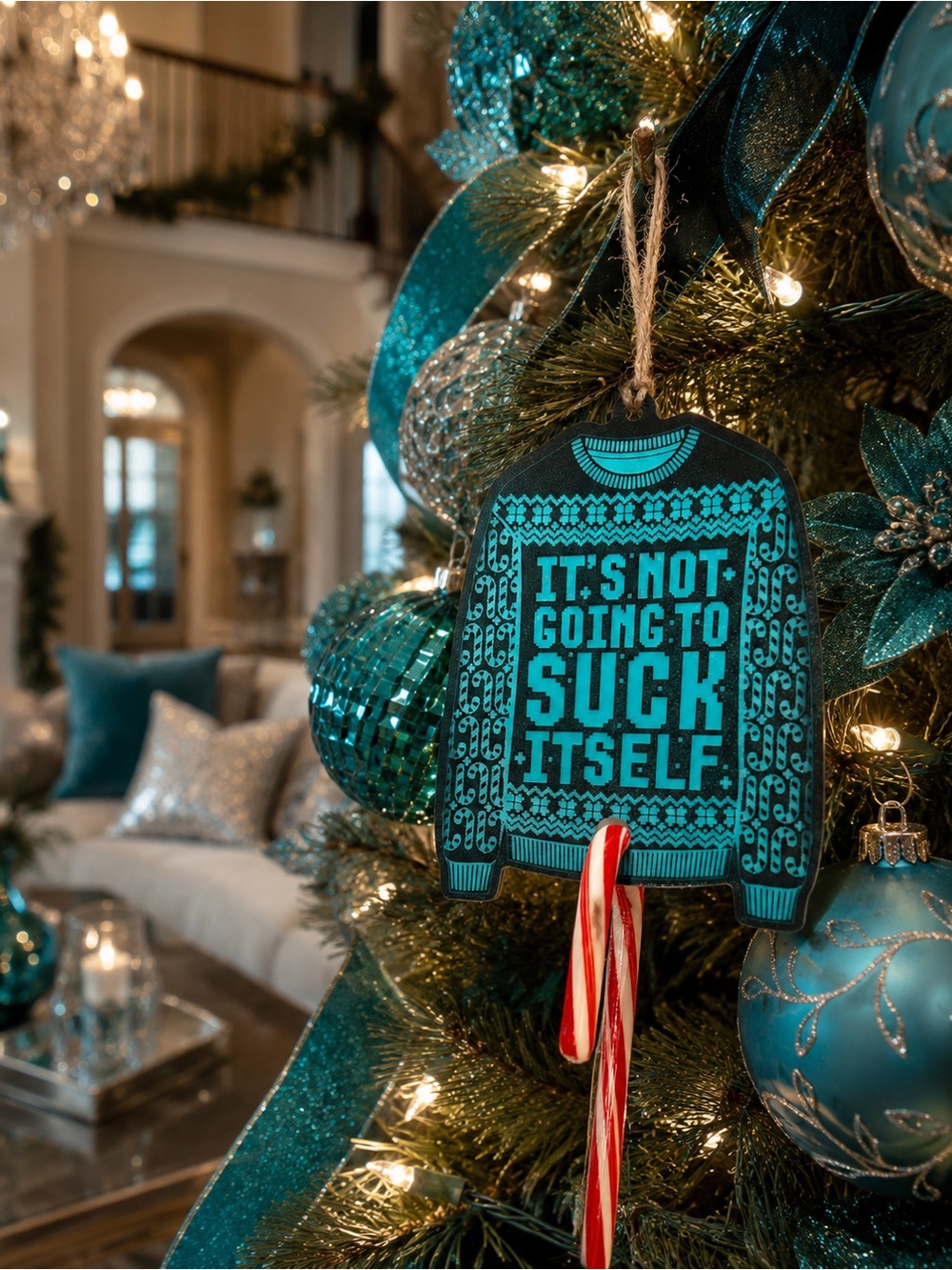 Handcrafted by me wood/acrylic engraved “It’s Not Going To Suck Itself” ornament